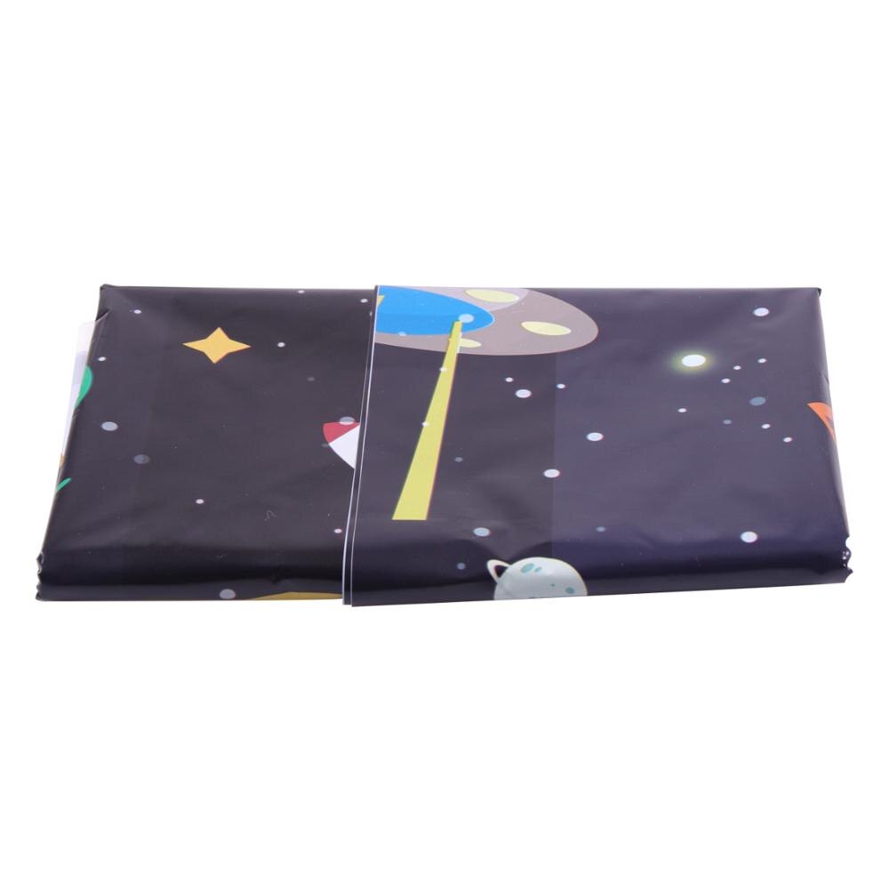 10PCS Outer Space Party Supplies disposable plate Astronaut Planet Theme Disposable Dinnerware Set Children Birthday Paper plate: 1PC Tablecloth