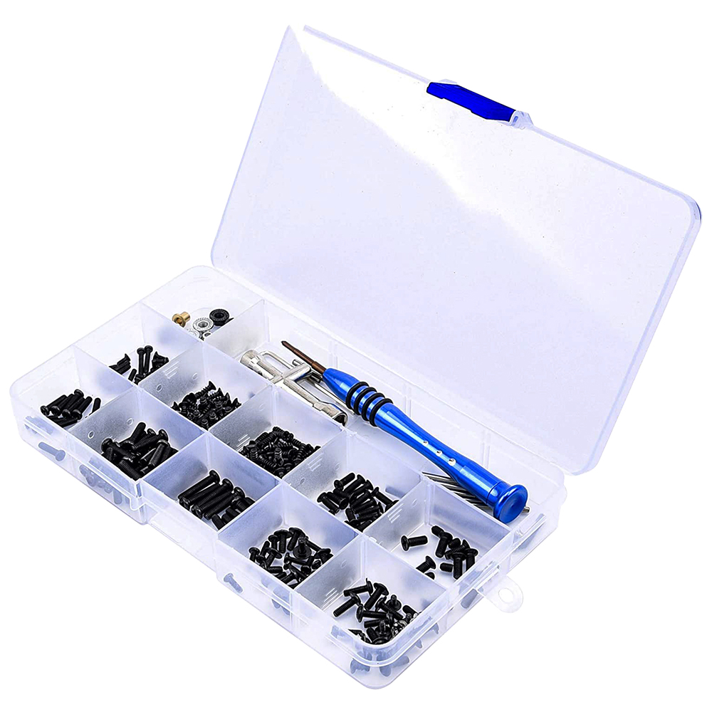 316 Uds. Juego de caja de herramientas y tornillos para coche RC M2 M2.5 M3 suministros de reparación de tornillos para Wltoys 1/14 144001 Accesorios para automóviles RC