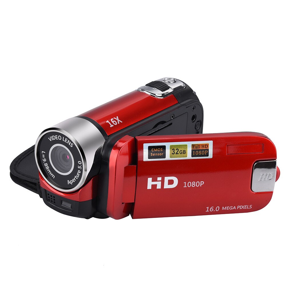 16MP 2.7 inch TFT LCD HD 1080P 16X Digital Zoom Camcorder Video DV Camera AU.23: Red