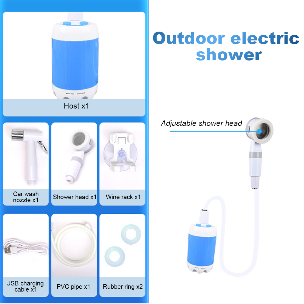 Portable Outdoor Shower Set Handheld Shower Head Adjustable Flow Camping Shower for Hiking Backpacking Beach Traveling Gardening: Red