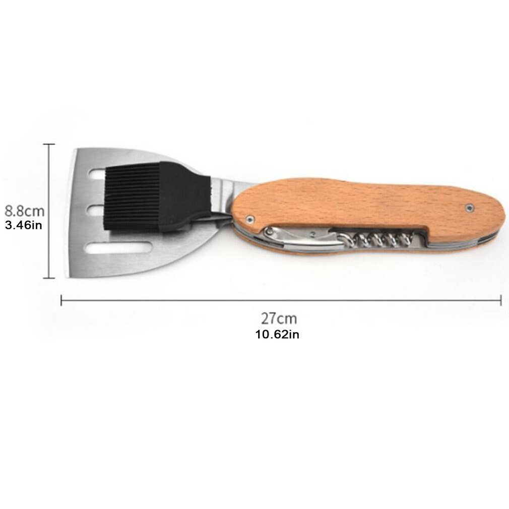 Multifunctional Stainless Steel BBQ Tools 5-in-1 Portable Foldable Detachable Multi-Function Tools Outdoor Barbecue Tool