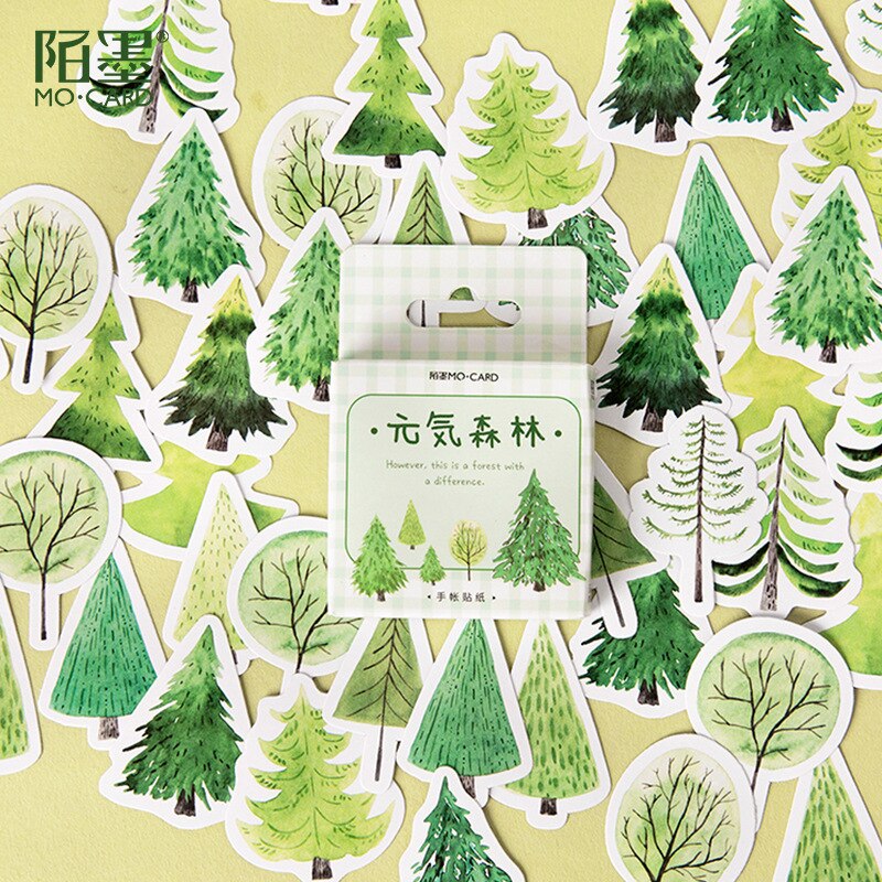 45 pcs/pack Energetic Forest Bullet Journal Decorative Stationery Craft Stickers Scrapbooking DIY Diary Album Stick Label