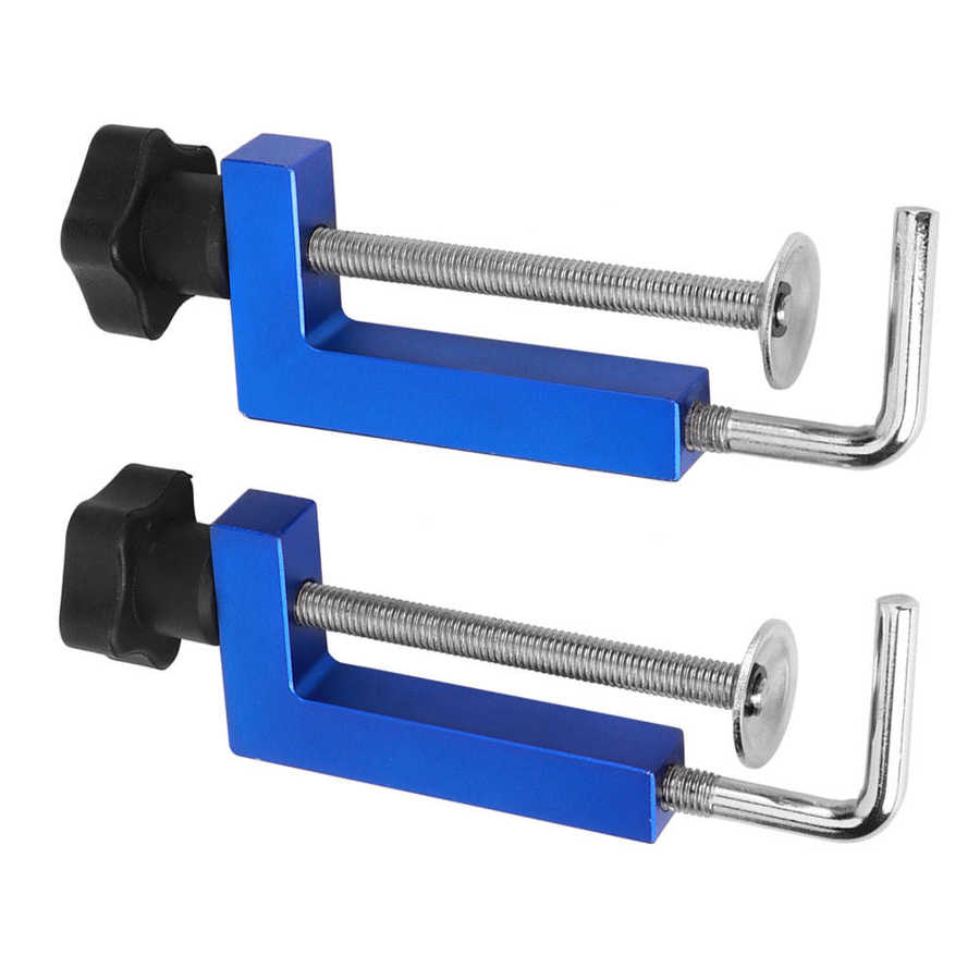 2Pcs Fence Clamps Blue Universal Multi-Functional Adjustable Frame Fast Fixed Clamp for Woodworking Benches