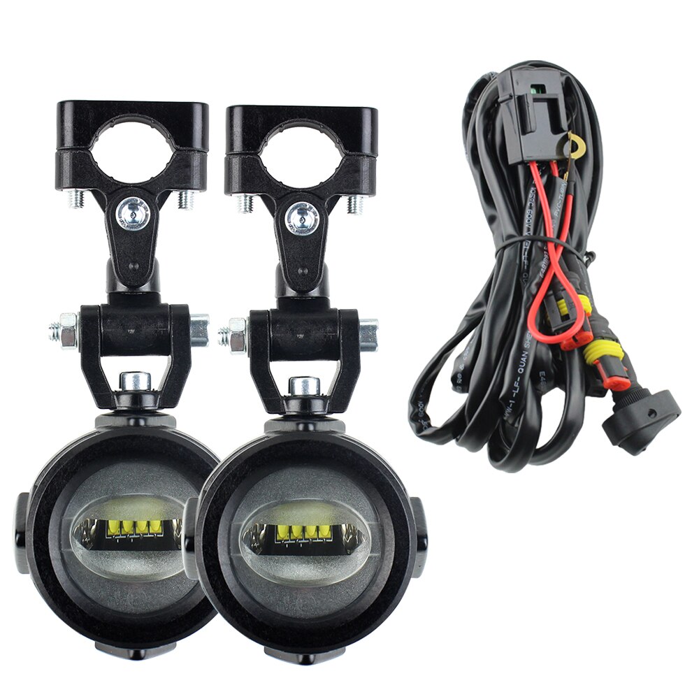 Faros antiniebla auxiliares para motocicleta, luz led con soportes delanteros para modelos BMW R1200Gs Adventure LC F650GS F800GS F700GS: Light Wire