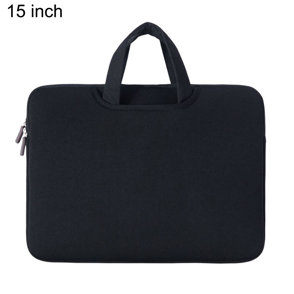 15 Inches Outdoor Laptop Protective Sleeve Case For Notebook Shockproof And Wear-Resistant Nylon Zipper Computer Bags: Black