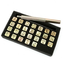 26 teile/satz Alphabet knapp Dichtung Stanzen Handgemachte Leder markieren Stempel Handwerk Werkzeuge
