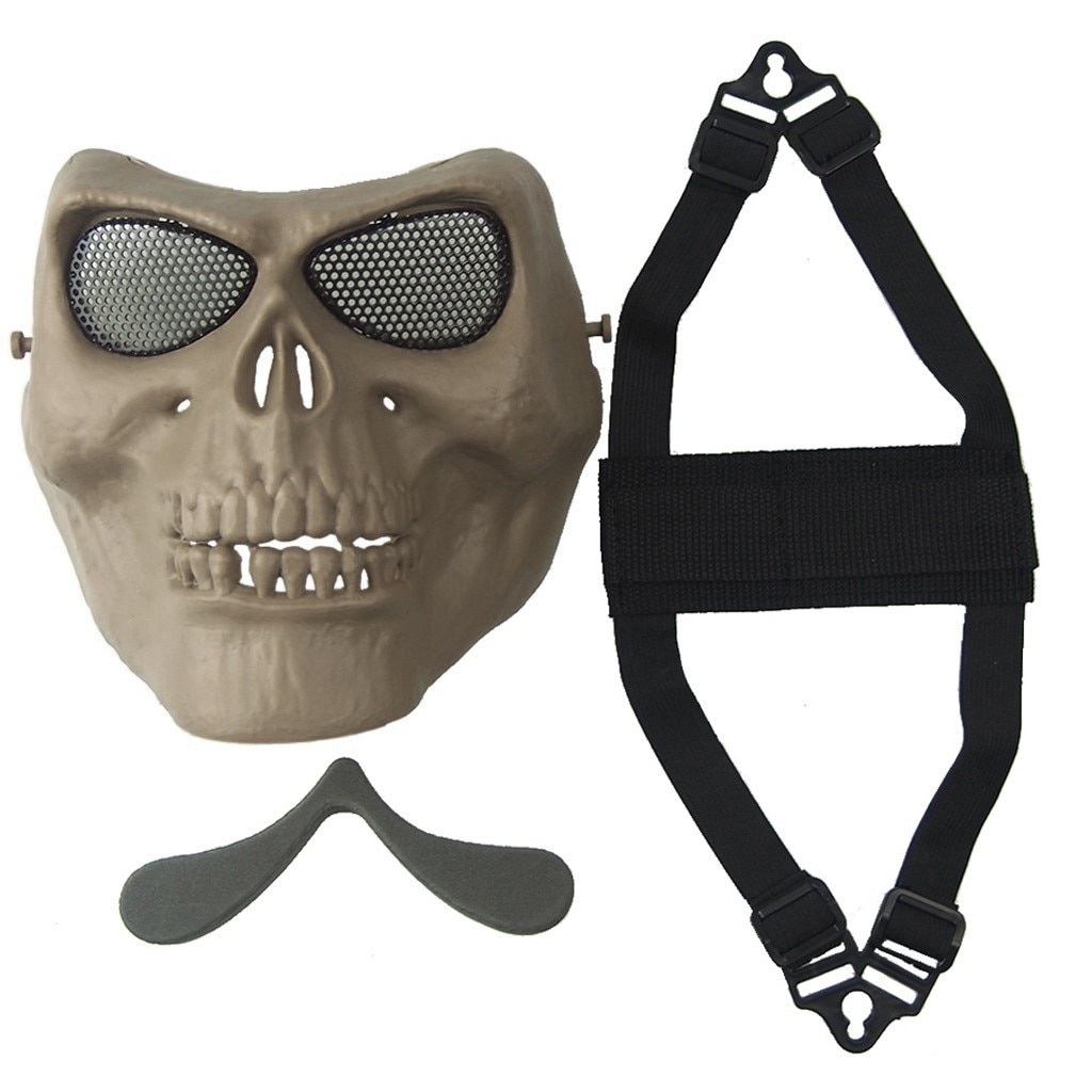 Skull Mask Cool Skull Multi Intball Face Mask Ski Bike Motorcycle Outdoor Sports Wear Solid Color Skull Mask Mascarillas #30: A