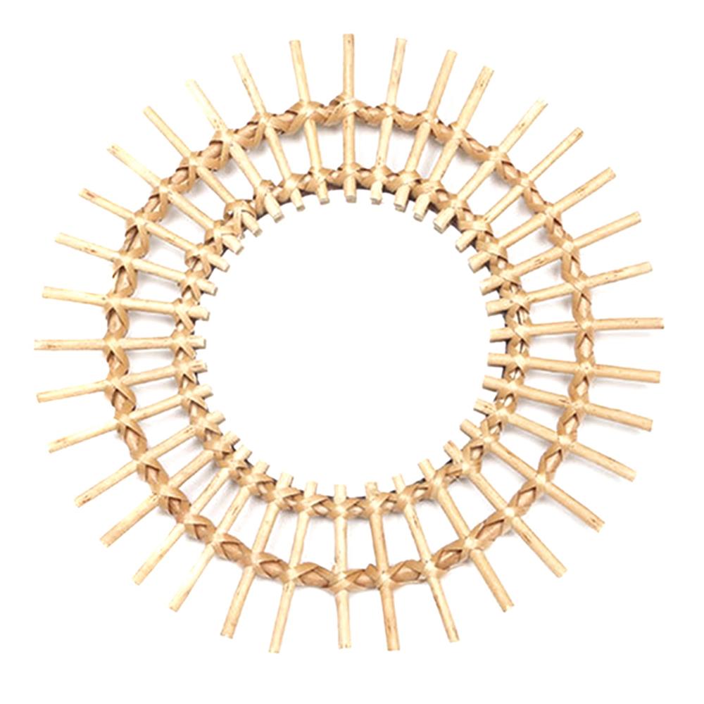 Hængespejl rattan solsikke cirkulært spejl indretning boho flet dressing makeup spejle natur ro: 28 x 28cm