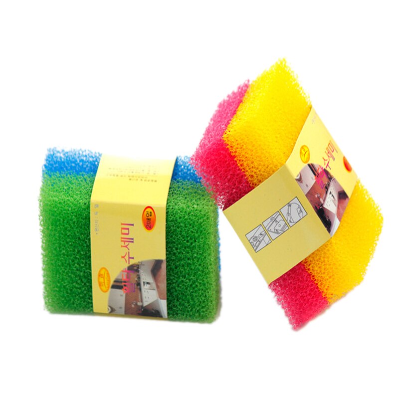 2/4PCS High Density Sponge Kitchen Cleaning Tools Washing Towels Wiping Rags Sponge Scouring Pad Microfiber Dish Cleaning Cloth