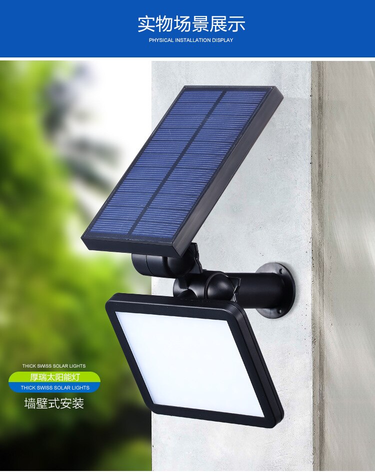 48 led vandtæt solenergi lys 5 modes vægbeslag til hjemmehave plænelampe