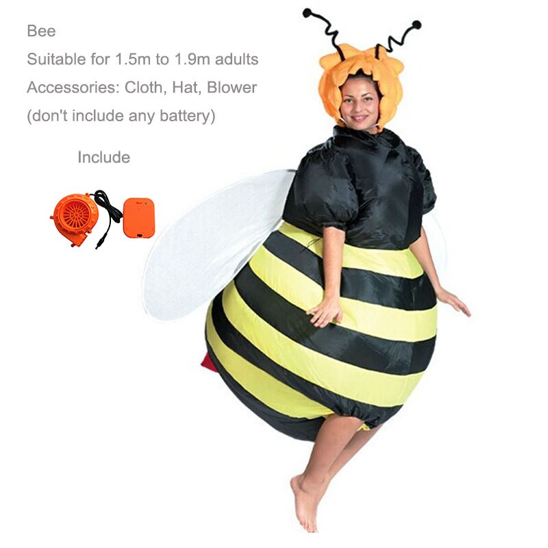 Voksen bi oppusteligt kostume voksen fancy dress jakkesæt festdug fest kostume til voksen jul xmas sjov udklædning voksne: Default Title