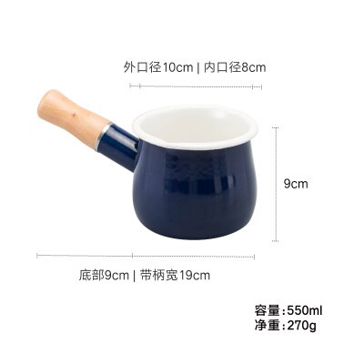Japansk mini mælkepande elektromagnetisk ovn porcelæn emalje smør pande enkelt håndtag baby komfur kasserolle lille gryde: C