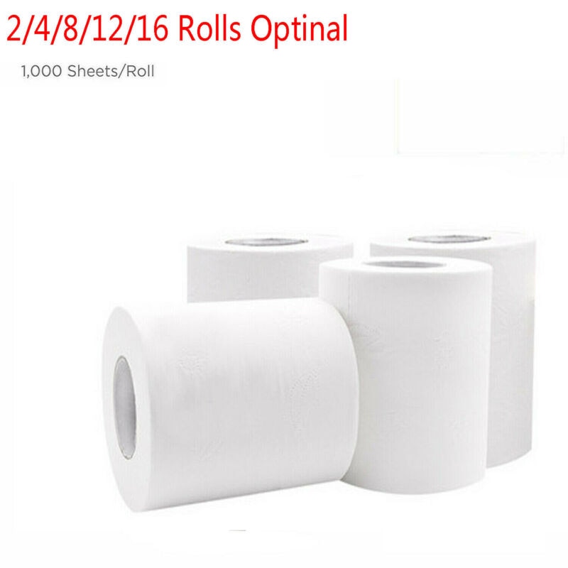 2 Rolls Toilet Paper Bulk Bath Tissue Bathroom White Soft 4 Ply 50g/Roll