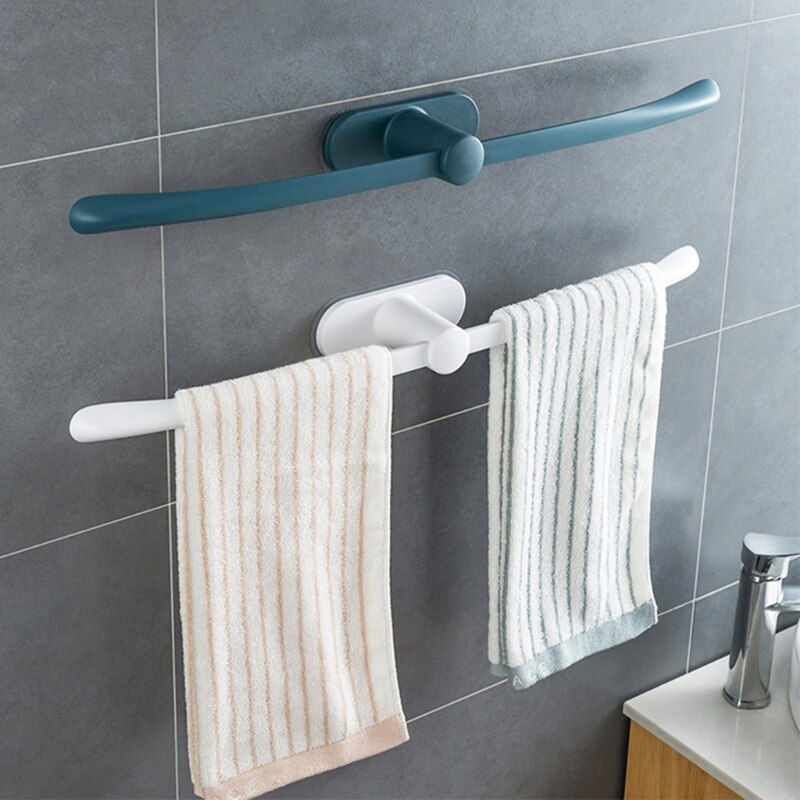 H7ED-toallero de baño montado en la pared, 2 piezas, sin punzonado, estante de almacenamiento para colgar ropa sucia, cocina, impermeable
