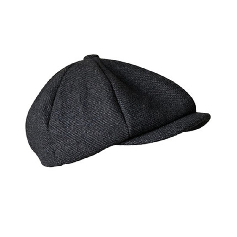Peaky Blinders Gorra Plana Estilo Newsboy De 8 Piezas, Lana Melton (61 Cm), Color Gris