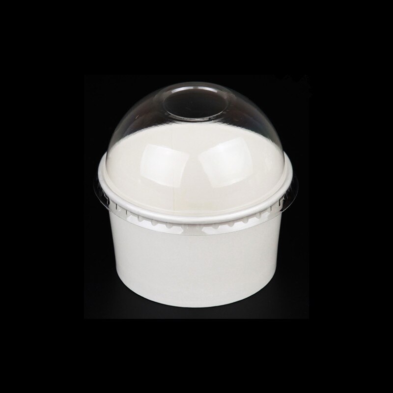 50 stk hvid is papir kop salat kopper emballage kage æske engangs budding yoghurt gelé dessert kopper med låg: 5oz 200ml 50 stk