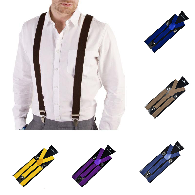 Tirantes elásticos de Color sólido para hombre y mujer, Tirantes ajustables, pantalones con tirantes para traje de boda, accesorios para falda,