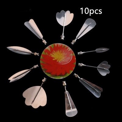 10/11pcs 3D Jelly Flower Carving Tool Art Home Kitchen Stainless Steel Gelatin Pudding Nozzle Syringe Cake Decorating Utensil: 10PCS Silver-I