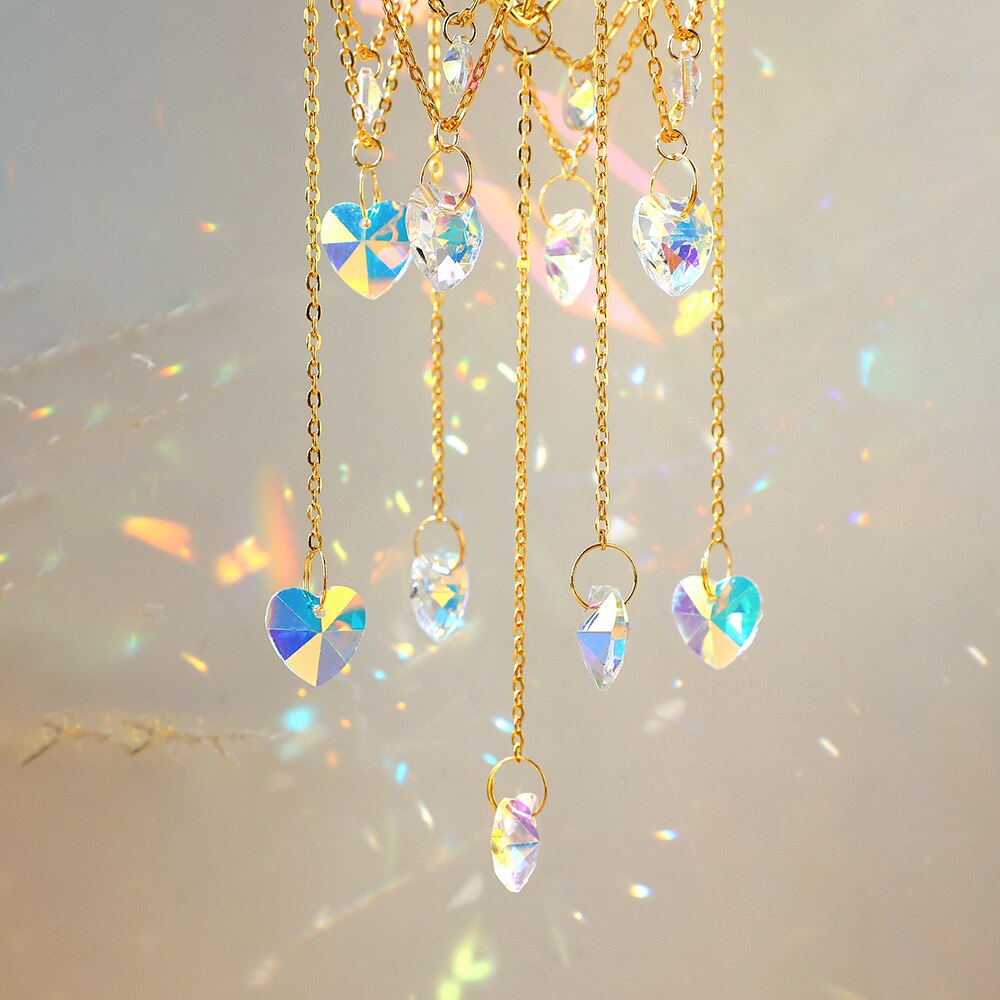 Suncatcher twórca tęczy kryształowy pryzmat dekoracje ogrodowe łapacz słońca kryształ Windchime Suncatchers wiszące kryształy wystrój okna