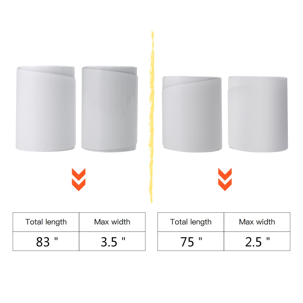 /2 uds. Cinta de protección para tabla de Surf, 83 ''/75'', color blanco