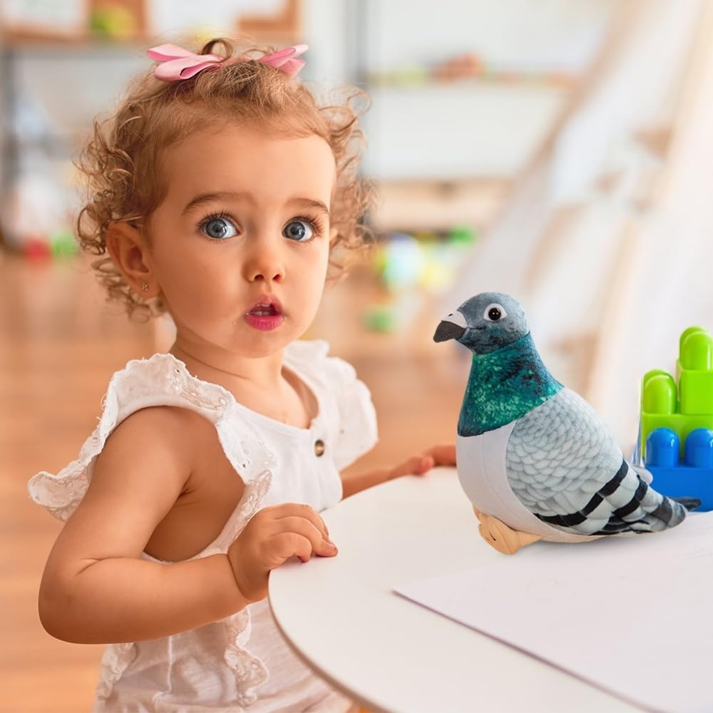 Paloma de peluche de juguete muñeco de peluche adornos de simulación suave y lindo pájaro de la paz Animal lindo como para niños