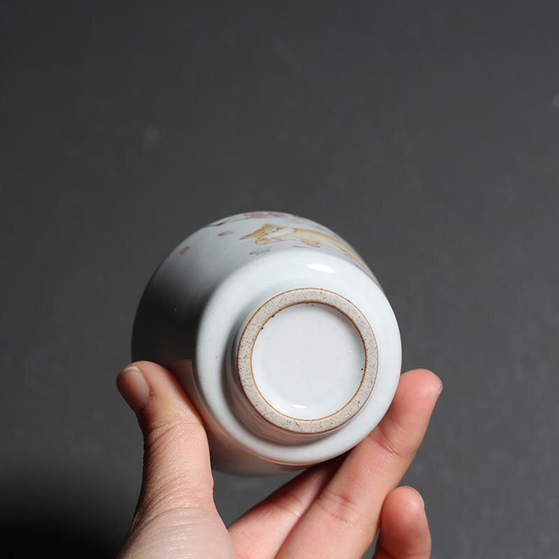 100ml Hand Painted Cat Teacup Ceramic Pottery Cup Chinese Kung Fu Master Cup Tea Bowl Household Tea Cups Drinkware Teaware Decor