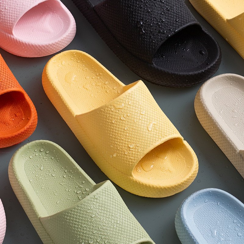 Thick Sole Home Women Slippers 4.5cm Heel Ladies Platform Flat Shoes Non-slip Living Room Indoor Slides Women Slippers