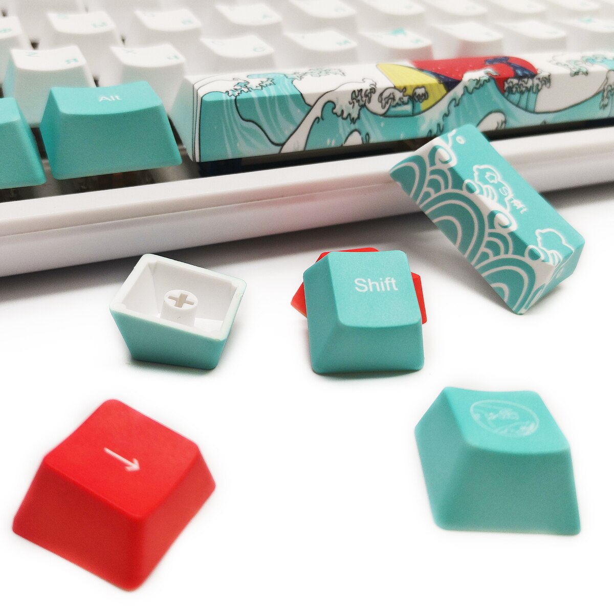 Coral Sea Key Cap Dye Sublimation 71 key OEM Highly Keyboard Russian Keycaps For RK61 GK61 GK64 ANNE PRO Womier K61 ONE 2 Mini