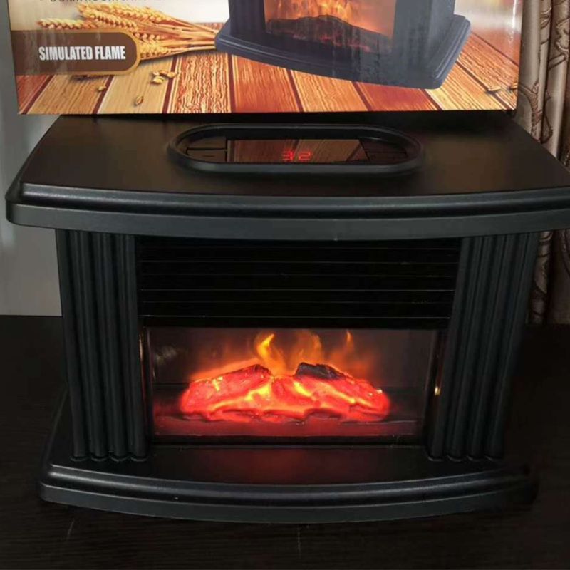 1000w elektrisk flammevarmer pejs luftvarme rum vintervarmer blæser radiator husstand eu stik