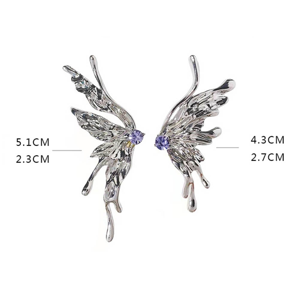 2022 Y2K Esthetische Punk Stijl Vloeibare Vlinder Earring Voor Vrouw Koele Metalen Vlinder Oorbellen Sieraden