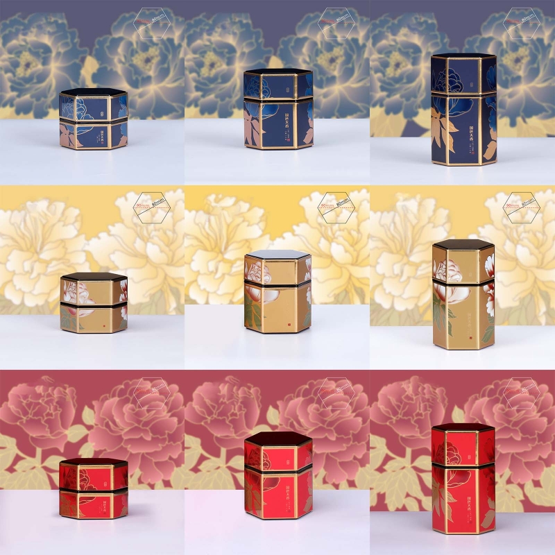 C63B Hexagon Thee Opslag Containers Thee Blikken Voedsel Opslag Container Snoeppot Blikjes Voor Thee Koffie Kruid Chocolade Suiker Kruiden