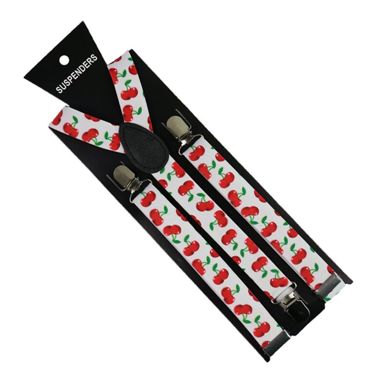 Mote 2.5cm brede bukseseler med blomstertrykk herre dame seler justerbare klips på y-rygg seler elastiske 3 klips seler