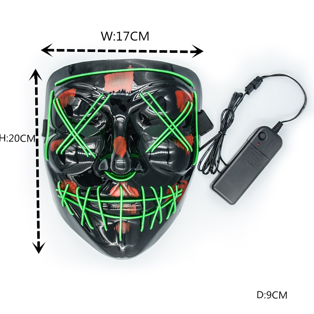 Led Mask Halloween Party Masque Masquerade Masks Neon Maske Light Glow In The Dark Mascara Horror Maska Glowing Masker Purge