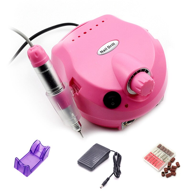 Koskoe Salon Elektrische Nail Boor Machine Apparatuur Set 30000Rpm Nagels Bestand Slijpen Pedicure Nail Art Gereedschap Acryl Gel: 35000rmp Pink / VS