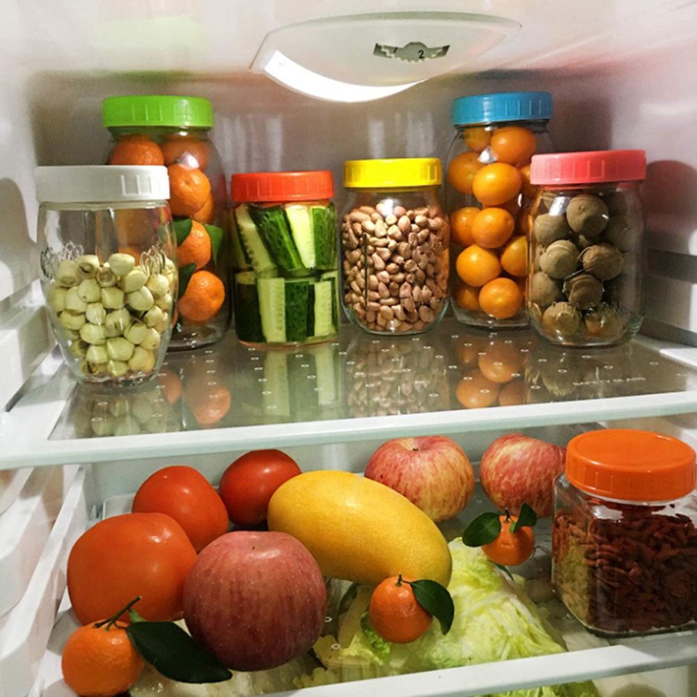 70/86mm Mason Jar Lids Leak Proof Seal Silicone O Ring Plastic Screw Lid Universal Storage Cap Cover For Wide Mouth Mug Cannings