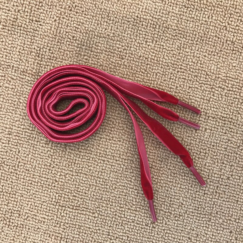 Flat Wide Lace Velvet Surface Shoelaces Women Men Black White Blue Colorful Shoes Laces for Sneaker Sports Casual Shoe Strap: WINE RED / 120CM