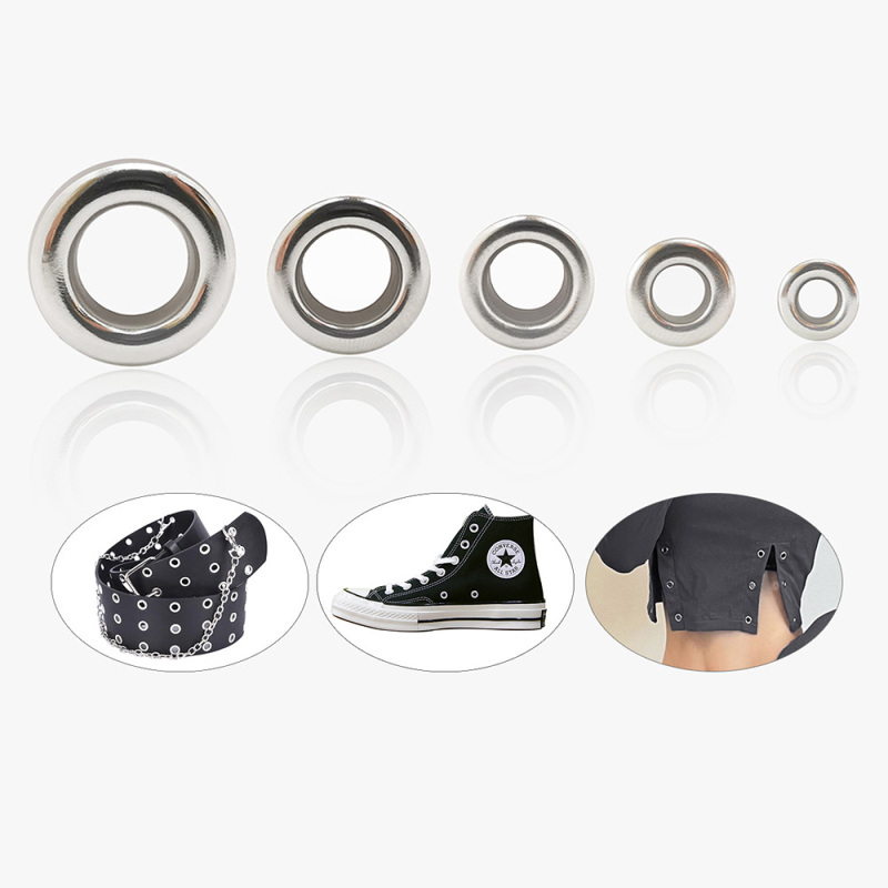 Ojales perforados de acero inoxidable para zapatos, accesorios de decoración para cinturón de ropa, 100 unids/paquete