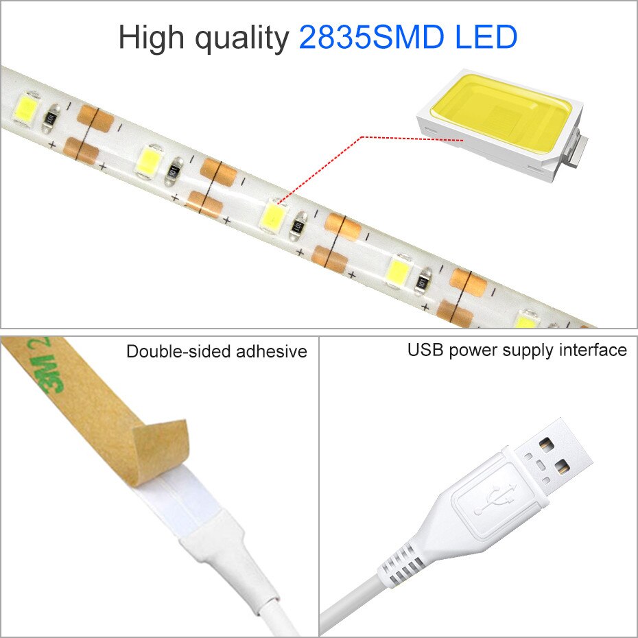 Wasserdichte LED Streifen Spiegel Licht Schlecht 5V USB berühren Kontrolle Dimmbare Streifen LED Für Spiegel Tisch Kleiderschrank machen-hoch Licht