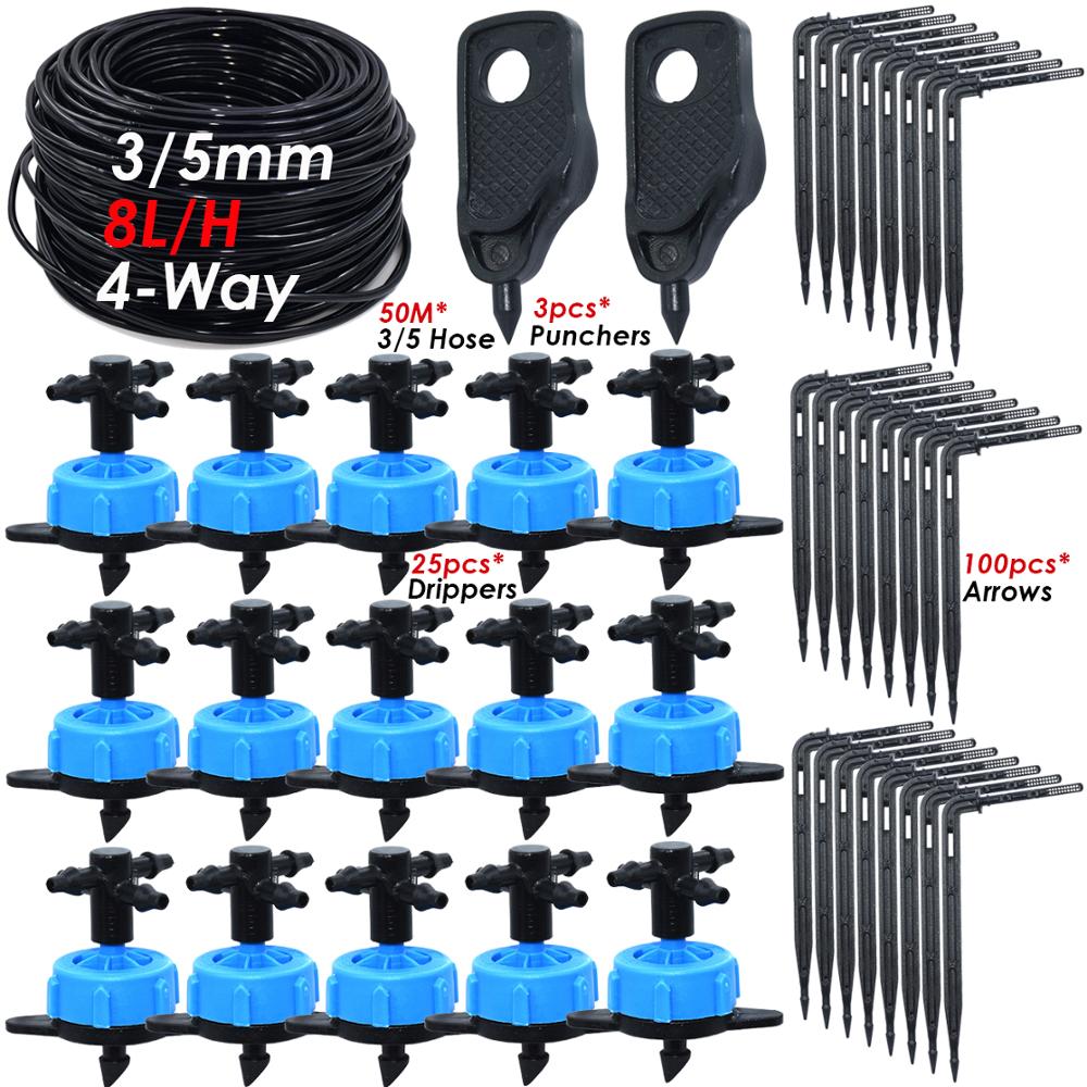 KESLA 8L/H arrow drip system emitter 4-way drip arrow Dripper 40/20/10/5sets Greenhouse Irrigation system water garden