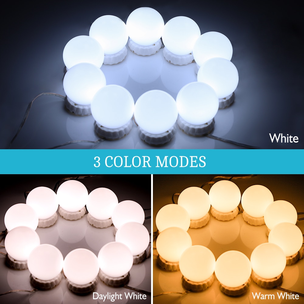 LED Makeup Mirror Light Bulb Hollywood Vanity Wall Lamp Cosmetic Light Adjustable Light Bulb for Dressing Table