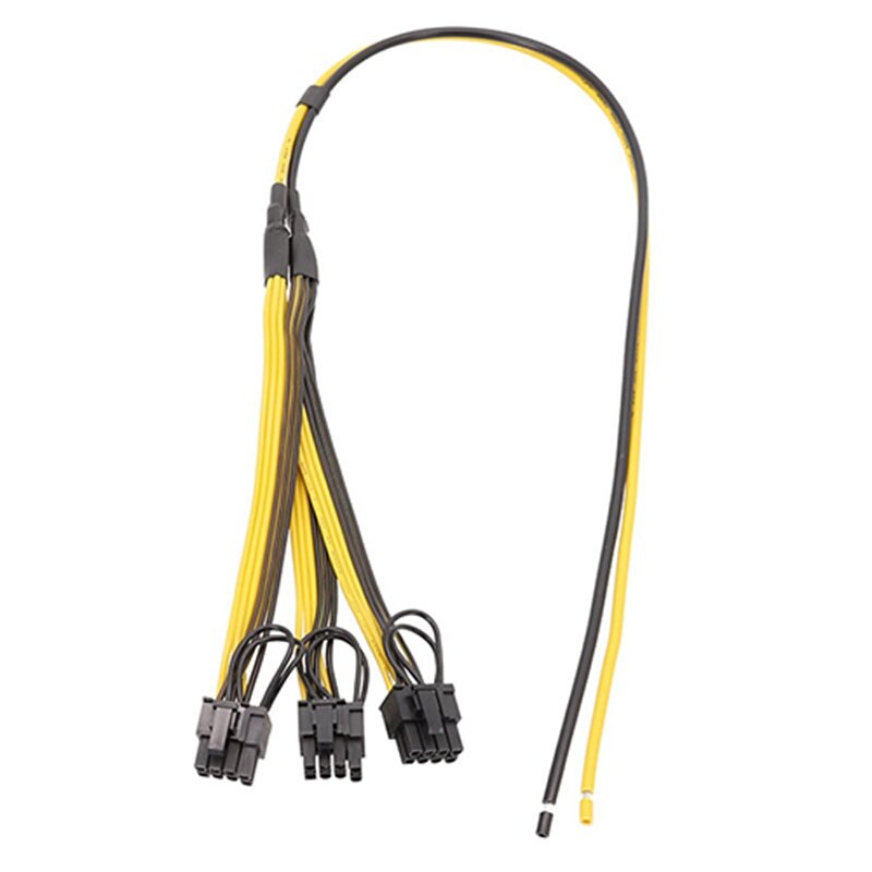 5Pcs Power Supply Cable 1 to 3 6P+2P Miner Adapter Cable 8Pin GPU Video Card Wire 12AWG+18AWG Cables for BTC Mining