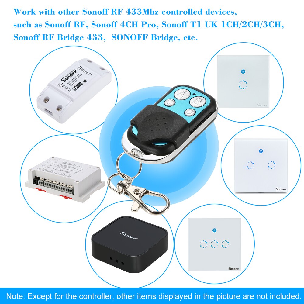 SONOFF RF Remote Controller ITEAD 433MHz Wireless Control Electric Gate Door 4 Buttons Push Cover Smart Remote Controller