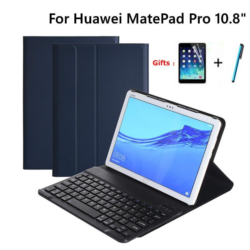 Wireless Keyboard Case Voor Huawei Matepad Pro 10.8 Tablet Bluetooth Leather Case Voor Huawei Matepad Pro 10.8 Inch + film + Pen