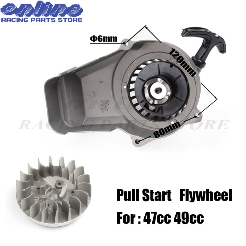 Two stroke Alloy Pull Start Flywheel for 47cc 49cc Mini Moto Scooter Kid Dirt Pocket Bike Quad ATV Minimoto Motorcycle