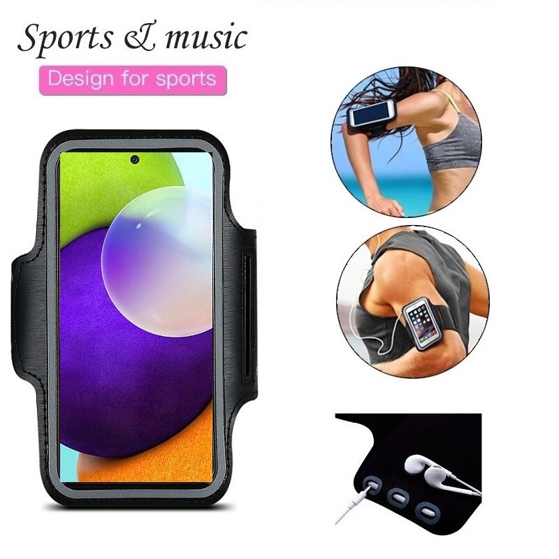 Schwarz Armband Fall für Laufsport Tasche Halter Armbänder für Fall auf Hand für Samsung A52 A32 A72 A12 A22 a42 A52s 5G A71 A51