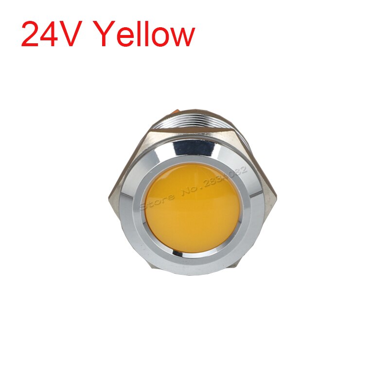 19mm Metal Indicator light LED Signal Lamp Warning light Car Boat Pilot Panel Signal Light 6V 12V 24V 220V 110V RGBYW Waterproof: 220v Yellow