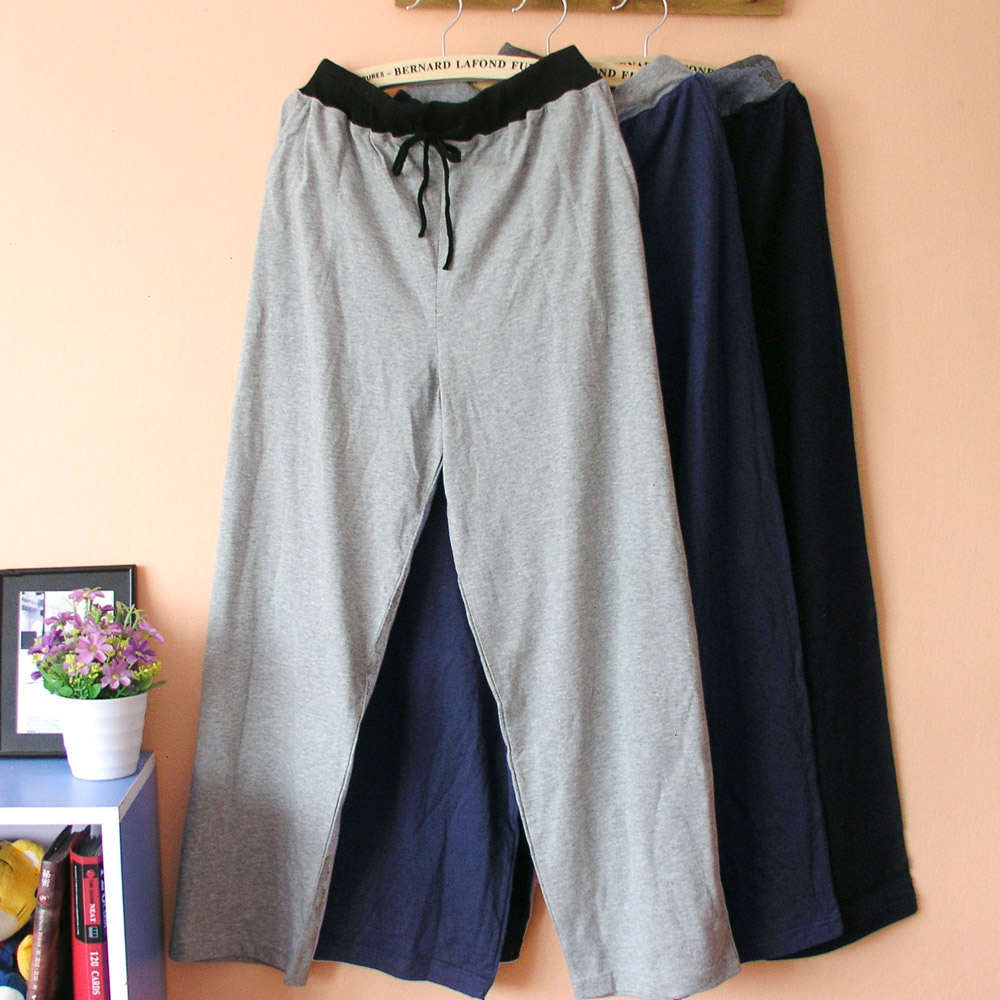 Men's Home Pants Cotton trousers Threaded waist Men's Sleep Bottoms