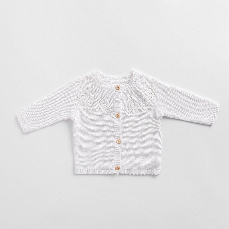 Koodykids printemps automne bébé garçon fille pull tricoté manteau de tricot pull de printemps bébé garçon tricot haut extérieur vêtements: Blanc / 3t