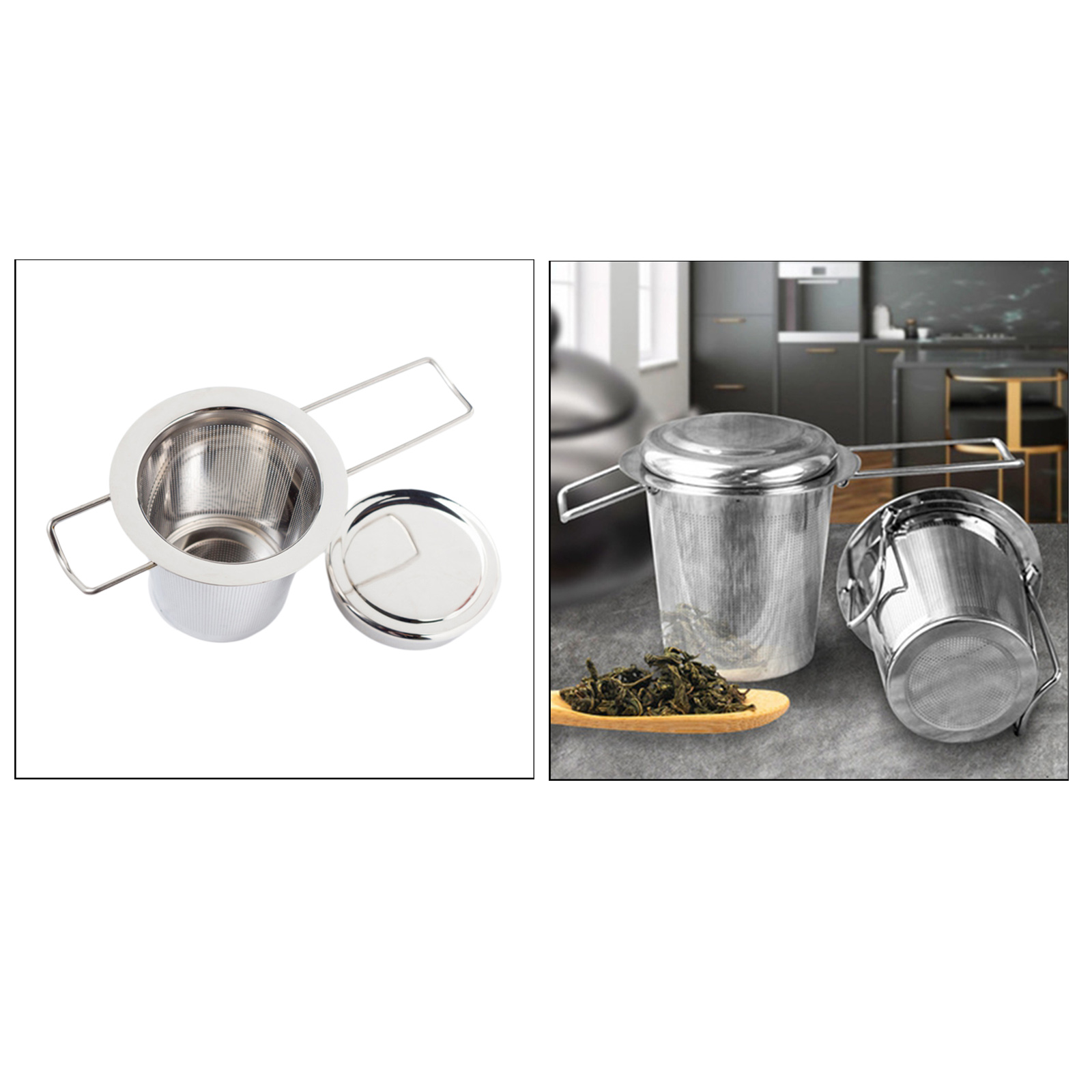 Stainless Steel Tea Infuser Tea Filter Steeping Mesh Strainer with Lid Tea Accessories
