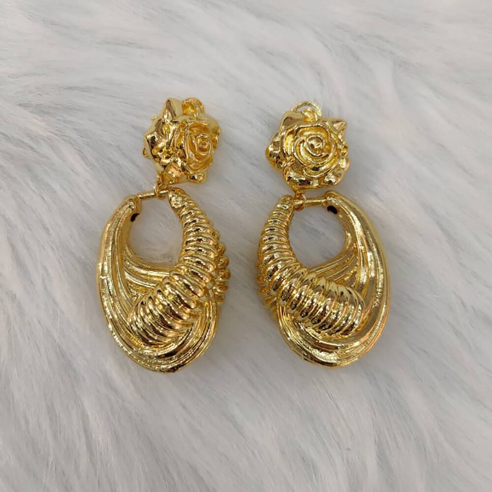 Dubai Gouden Kleur Sieraden Sets Voor Vrouwen Ketting En Oorbellen Bloemvorm Hanger Braziliaanse Afrika Bruiloft: 6
